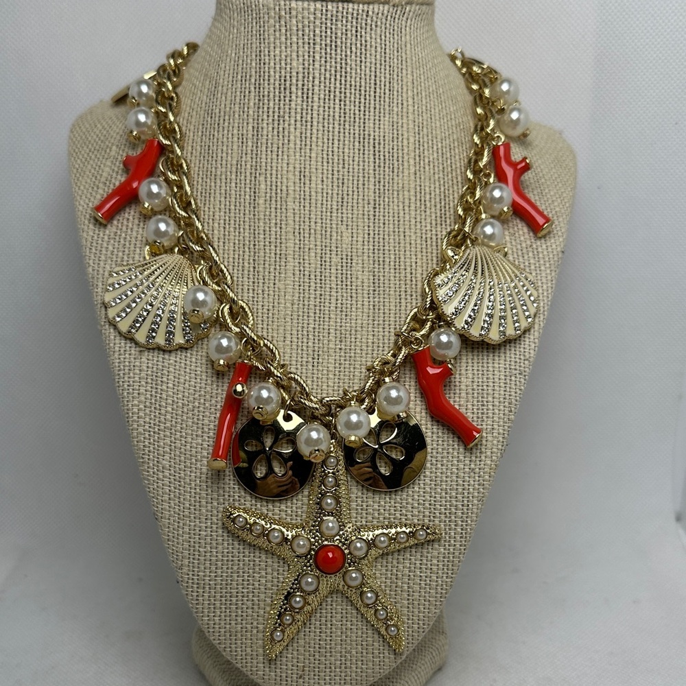 Lilly Pulitzer Sandsational Chowdah Necklace 31 Long 3 Extender Euc 65$